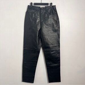 Bagatelle Tapered Black Leather Pants Fully Lined 5 Pocket Style Size 8